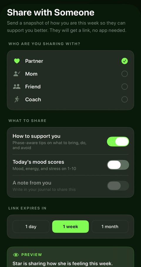 Share a snapshot with your partner, mom, friend, or coach